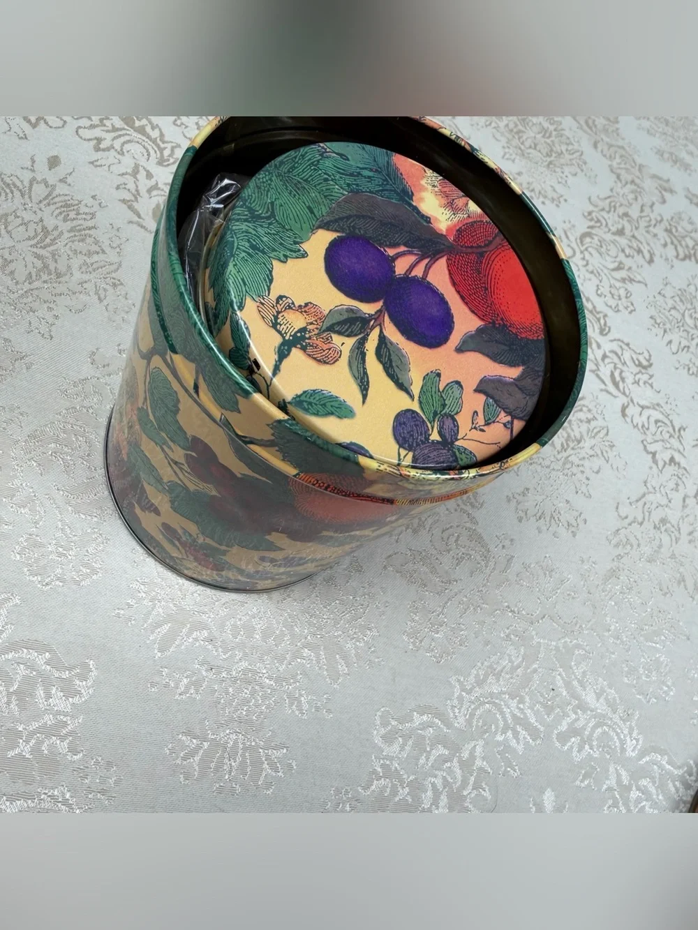 Floral Fruit Pattern Decorative Nesting Tin Canisters - Set of 3